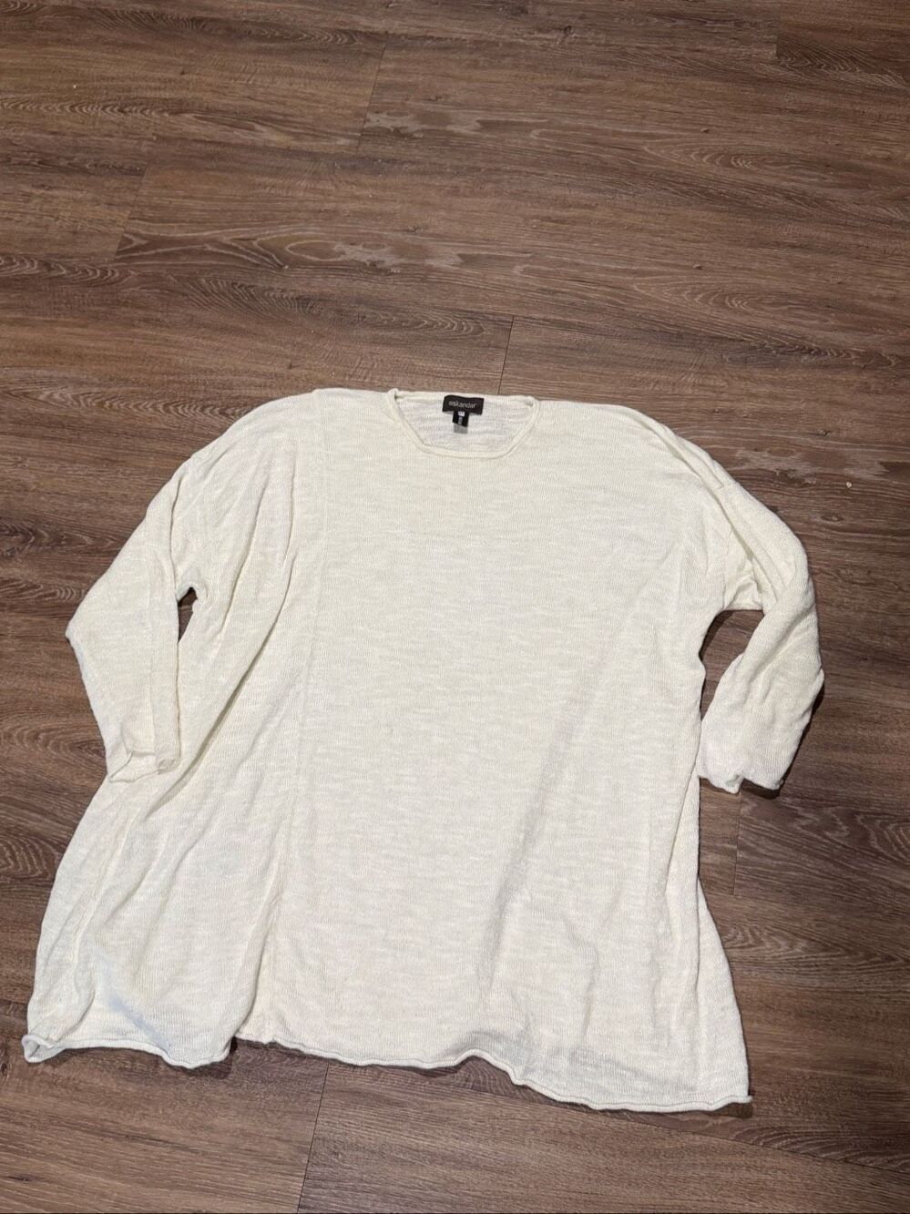Eskandar Bergdorf cream linen blend sweater pullover lagenlook oversized